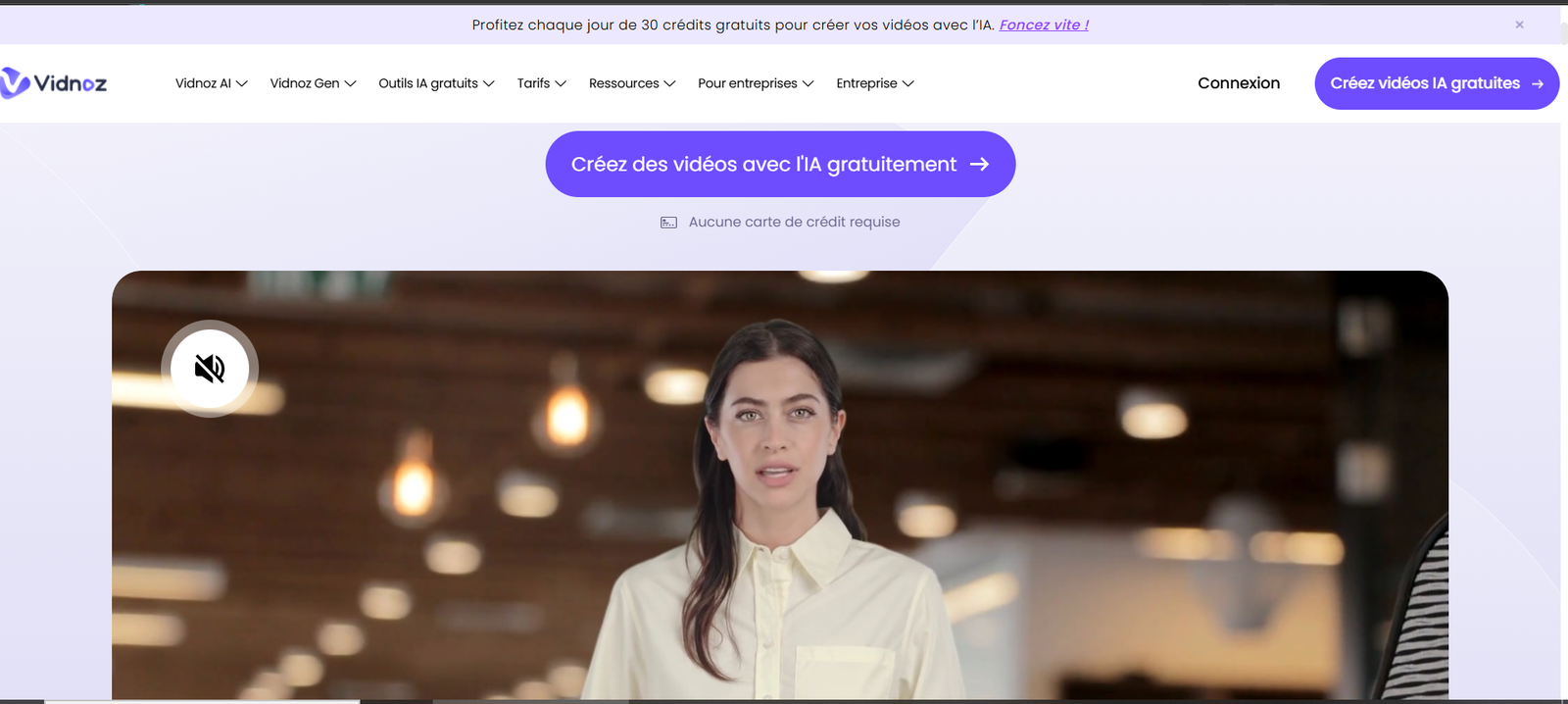 Vidnoz interface gratuite avatars IA 2026