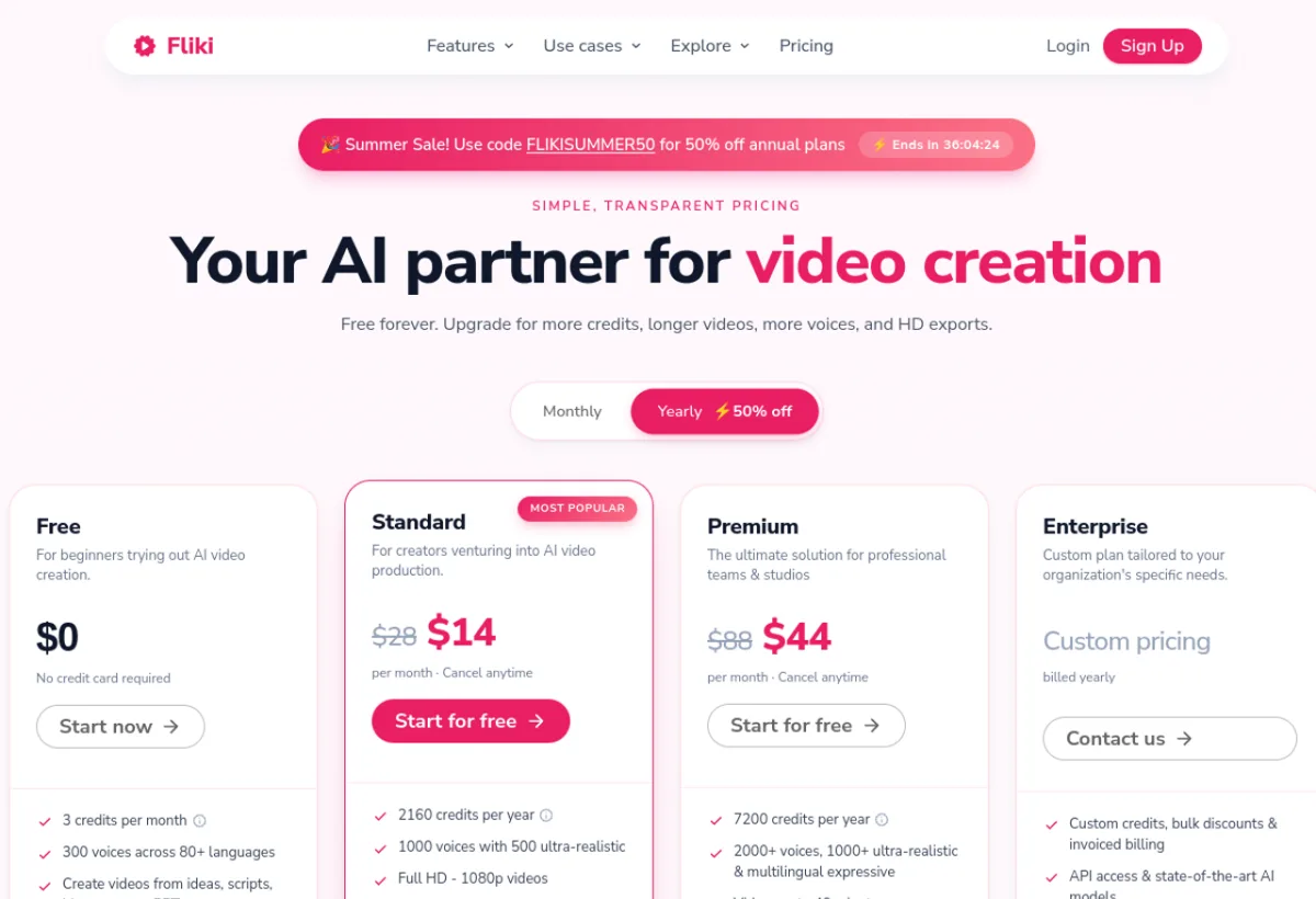 Fliki pricing - avis 2026
