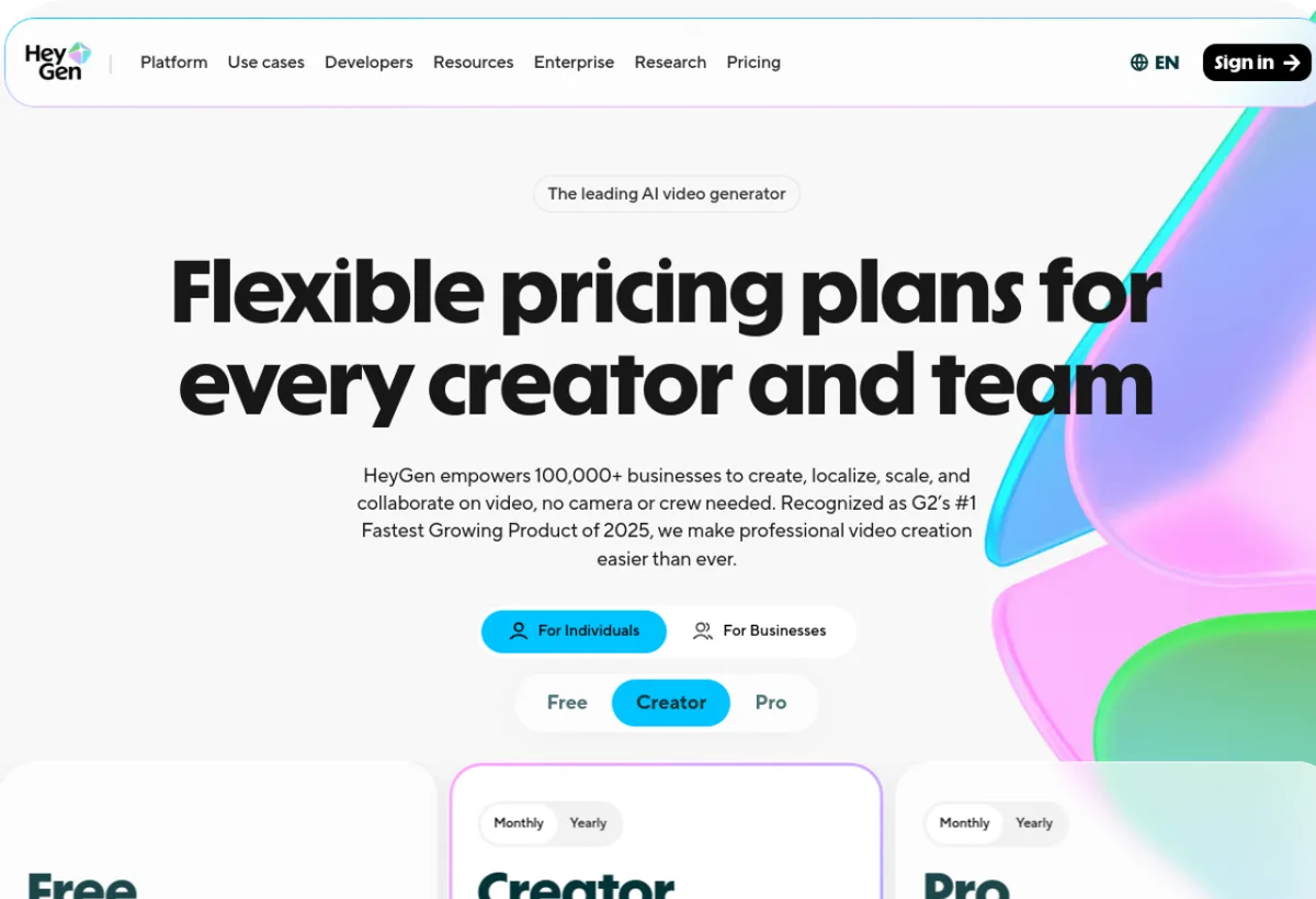 HeyGen pricing - avis 2026