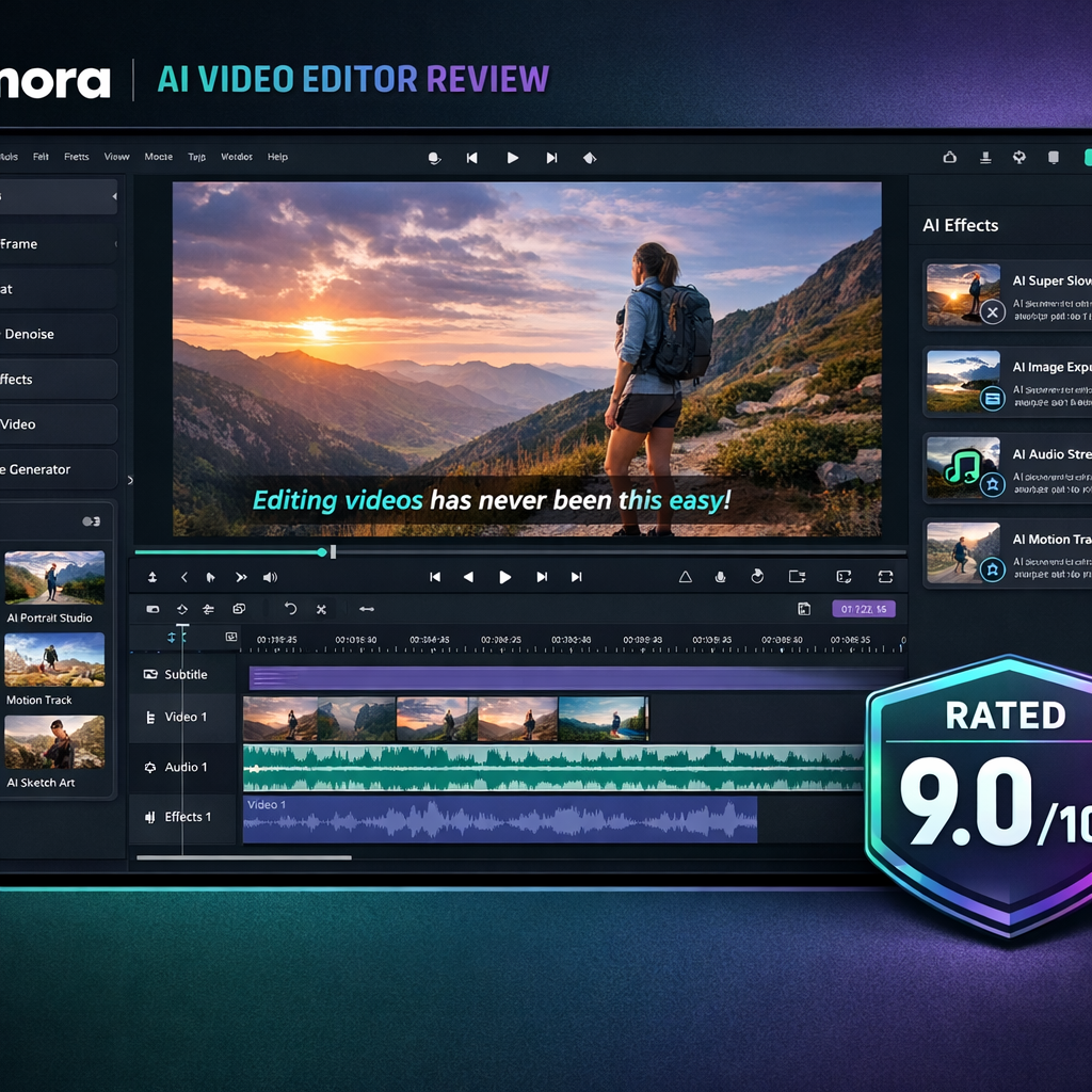 Filmora avis 2026 test éditeur vidéo IA complet